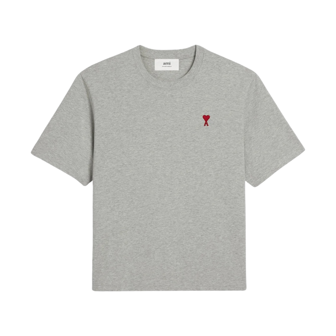 아미 스몰 하트 로고 박시 핏 티셔츠 헤더 애쉬 그레이(AMI de Coeur Boxy Fit T-Shirt Heather Ash Grey)