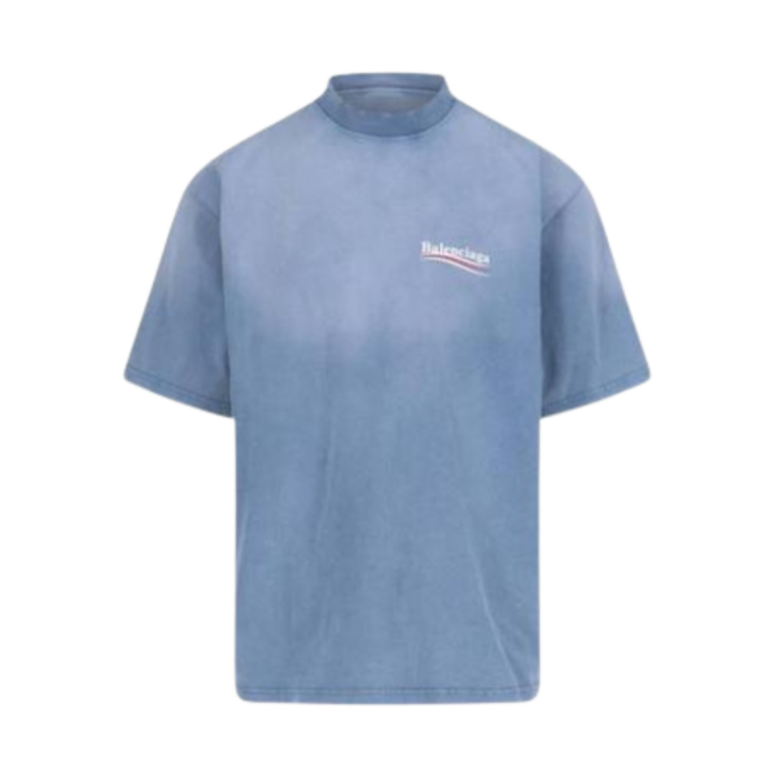 발렌시아가 빈티지 저지 폴리티컬 캠페인 티셔츠 페이디드 블루