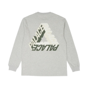 Palace P-3D Longsleeve Grey Marl - 23FW