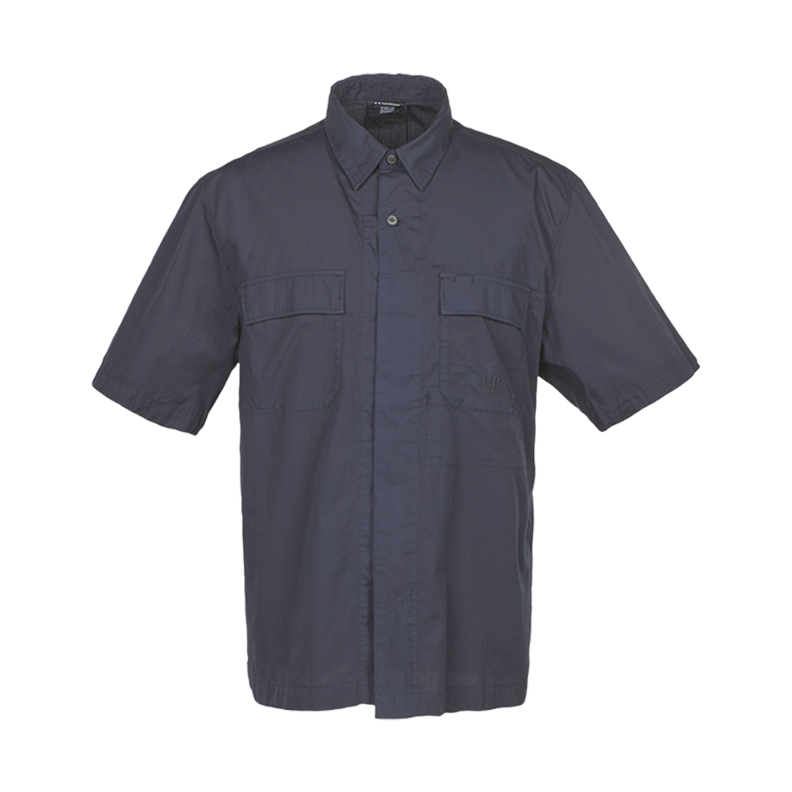 18CMSH245A005691G888 C.P. Company Short Sleeve Shirt Navy - 25SS