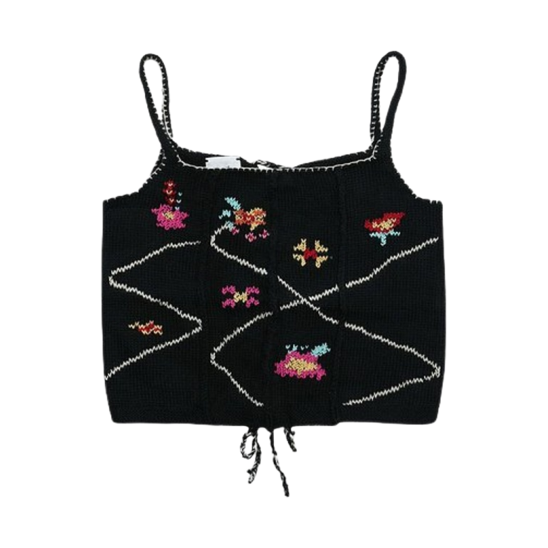 AIDA-BK (W) Tach Aida Hand Embroidered Knitted Top Black