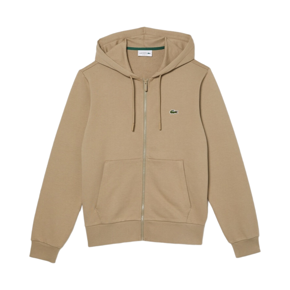 라코스테 오가닉 코튼 집업 스웨트셔츠 베이지(Lacoste Organic Cotton Zip-Up Sweatshirt Beige) - 1