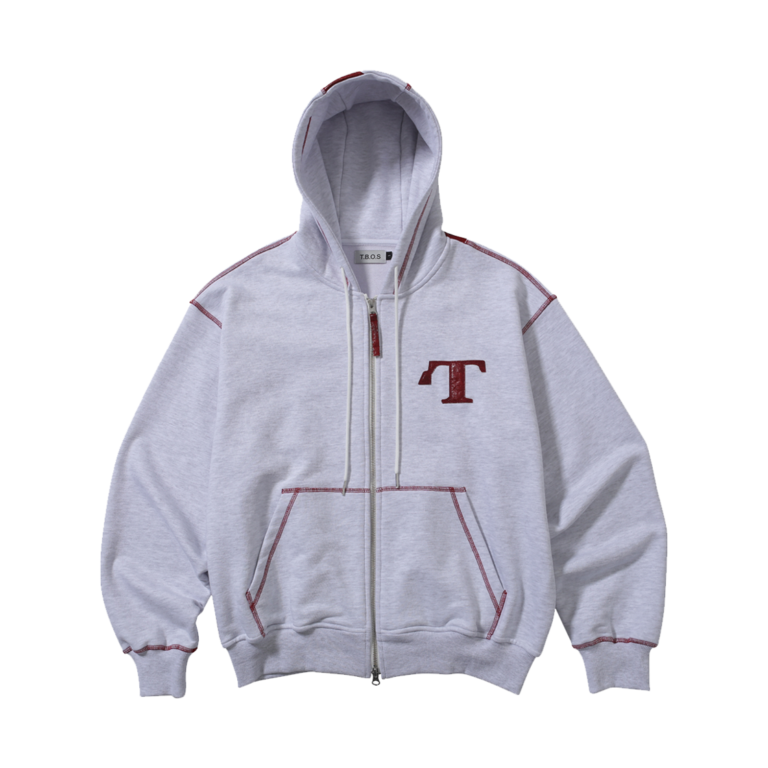 티비오에스 컷팅 집업 후드 라이트 그레이(T.B.O.S Cutting Zip up Hood Light Gray)