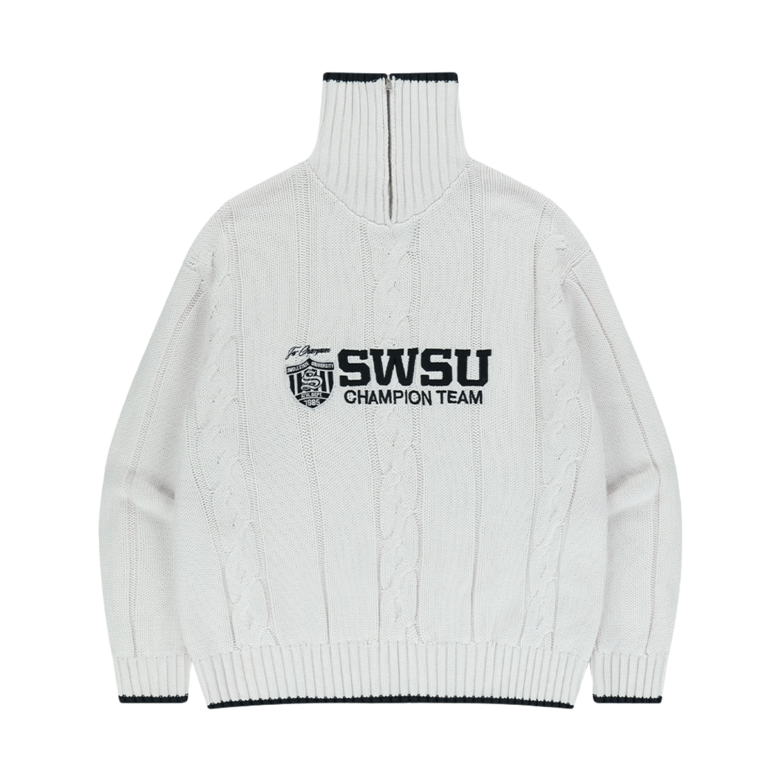 에이치덱스 우먼스 엠블럼 케이블 니트 하프 집업 화이트(HDEX Womens Emblem Cable Knit Half Zip-Up White)