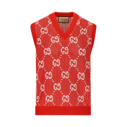 Gucci GG V-Neck Knit Vest Red