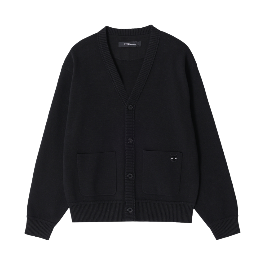 SH2KT805BK Songzio Zzero Emblem Seamless Cardigan Black