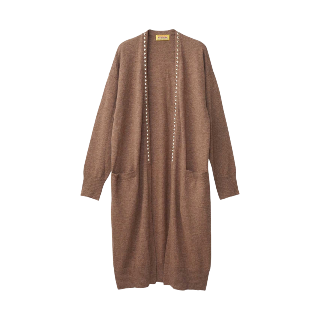 (W) 히스테릭 글래머 스터드 롱 가디건 브라운((W) Hysteric Glamour Studded Long Cardigan Brown) - 1