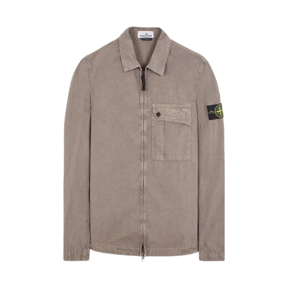 스톤 아일랜드 119WN 올드 트리트먼트 코튼 캔버스 오버셔츠 도브 그레이 - 24SS