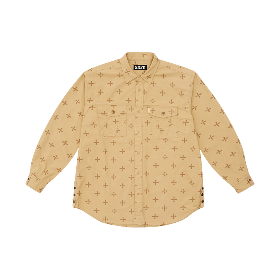 (W) 에스엠에프케이 컴패스 데저트 가든 루즈 워크웨어 셔츠 샌드((W) SMFK Compass Desert Garden Loose Workwear Shirt Sand)