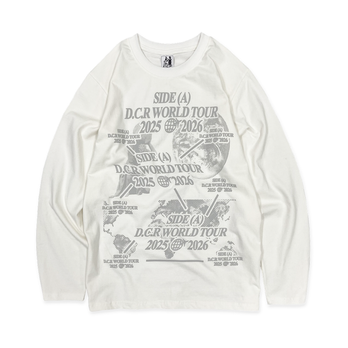 디파이클럽로버스 월드투어 화이트 그레이(DEFYCLUBROBBERS World Tour LS T-Shirt White Gray) - 1