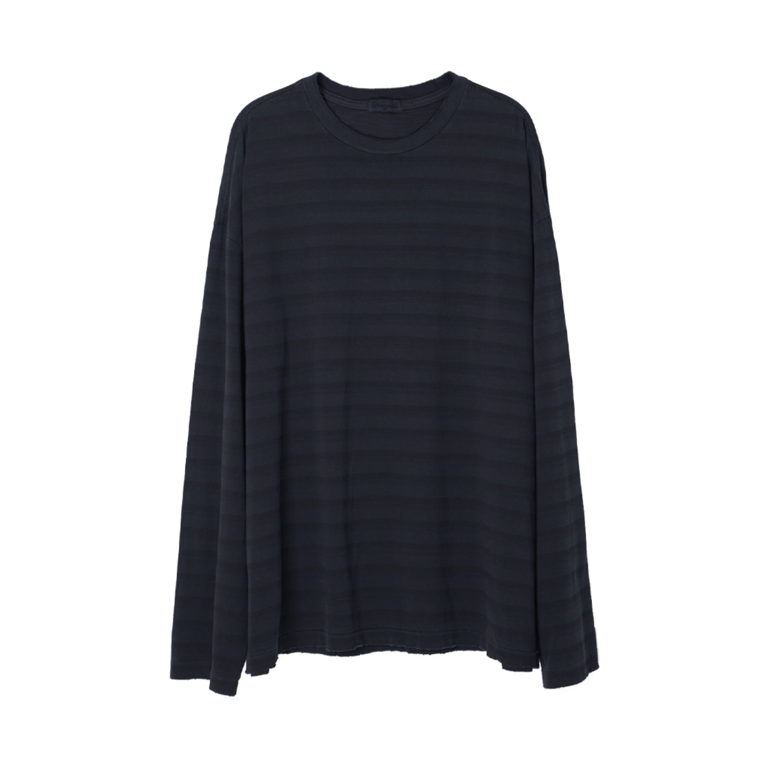 아마이유우츠 핸드 브러쉬 보더 티 미드나잇 블랙(Amaiyuutsu Hand Brushed Border Tee Midnight Black)