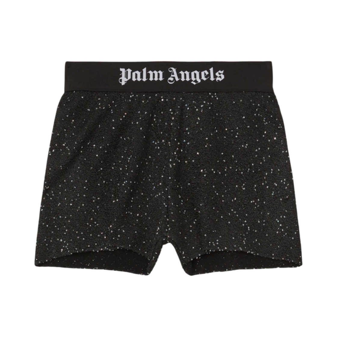 (W) 팜 엔젤스 수아레 니트 로고 쇼츠 블랙 화이트((W) Palm Angels Soiree Knit Logo Shorts Black White) - 1