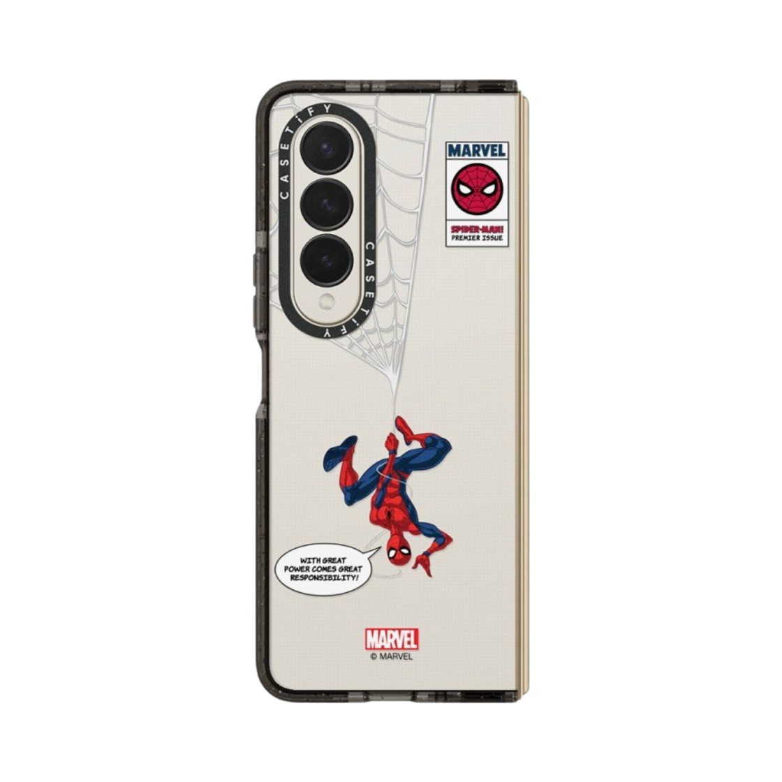 케이스티파이 x 마블 갤럭시 스파이더맨 행잉 임팩트 케이스 클리어 블랙(Casetify x Marvel Galaxy Spider-Man Hanging Impact Case Clear Black) - 1