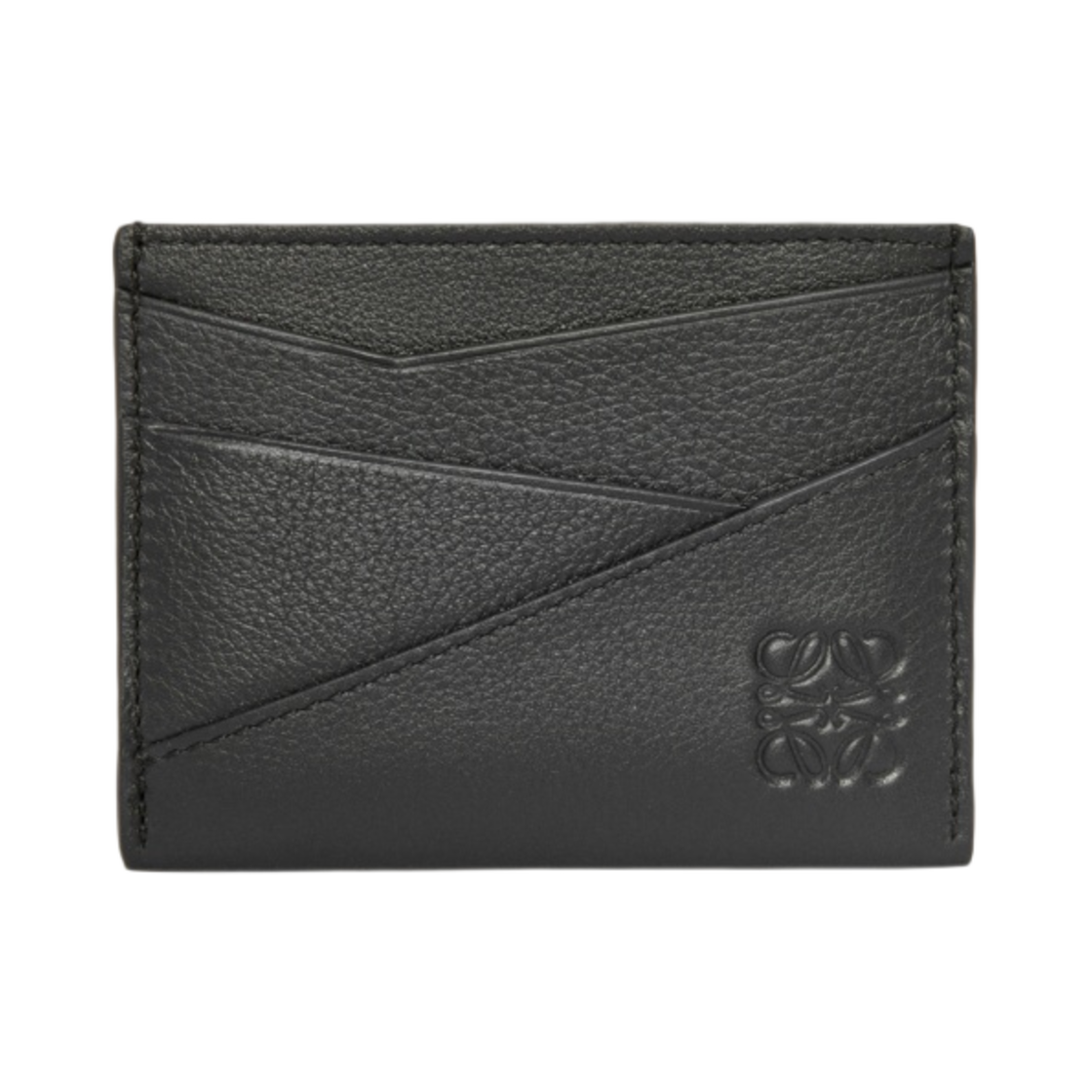 C510Q77X02-1100 Loewe Puzzle Edge Plain Card Holder in Classic Calfskin Black