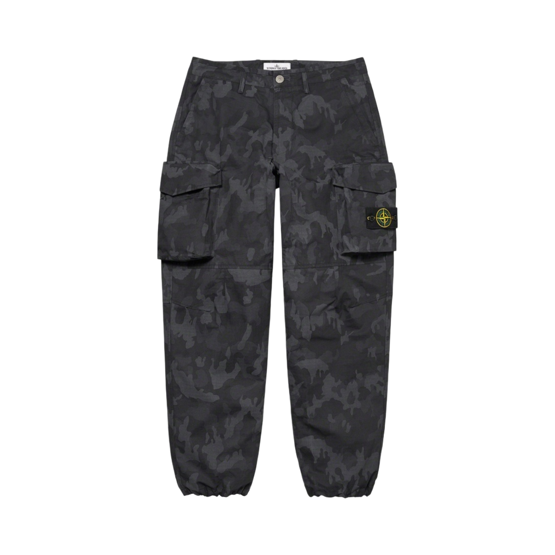 슈프림 x 스톤 아일랜드 리액티브 아이스 카모 립스탑 카고 팬츠 블랙 - 22SS