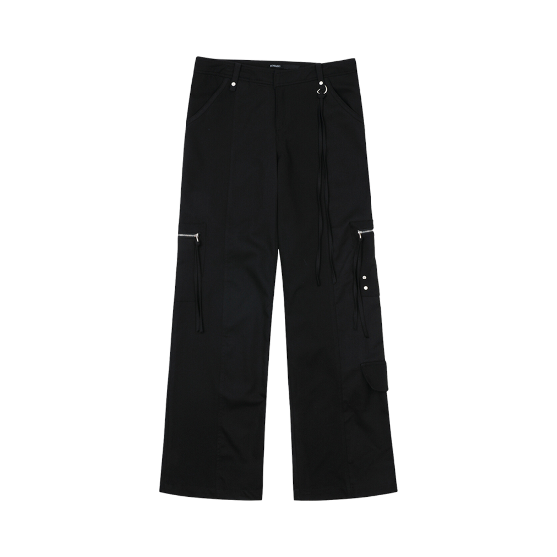 (W) 보헤미안 서울 로우 카고 지퍼 팬츠 블랙((W) Bohemian Seoul Low Cargo Zipper Pants Black)