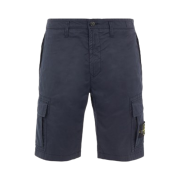 Stone Island L1119 Cotton Twill Bermuda Cargo Shorts Navy Blue - 22SS