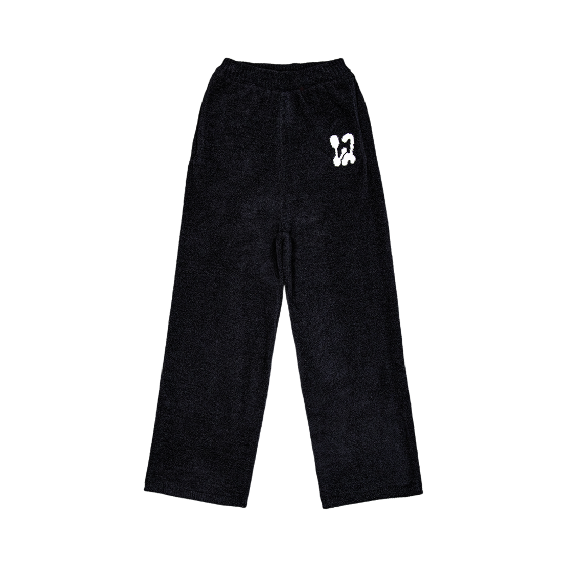 WL243KLP01UBLK MELLOW Intarsia Wide Knit Pants Black