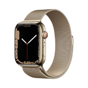 Apple Watch Series 7 45mm Cellular Gold Stainless Steel Case with Milanese Loop Gold (Korean Ver.)