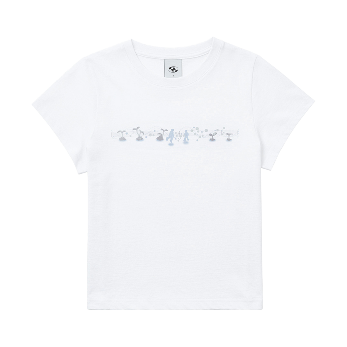 산산기어 우먼 그린 서큘러 티셔츠 화이트