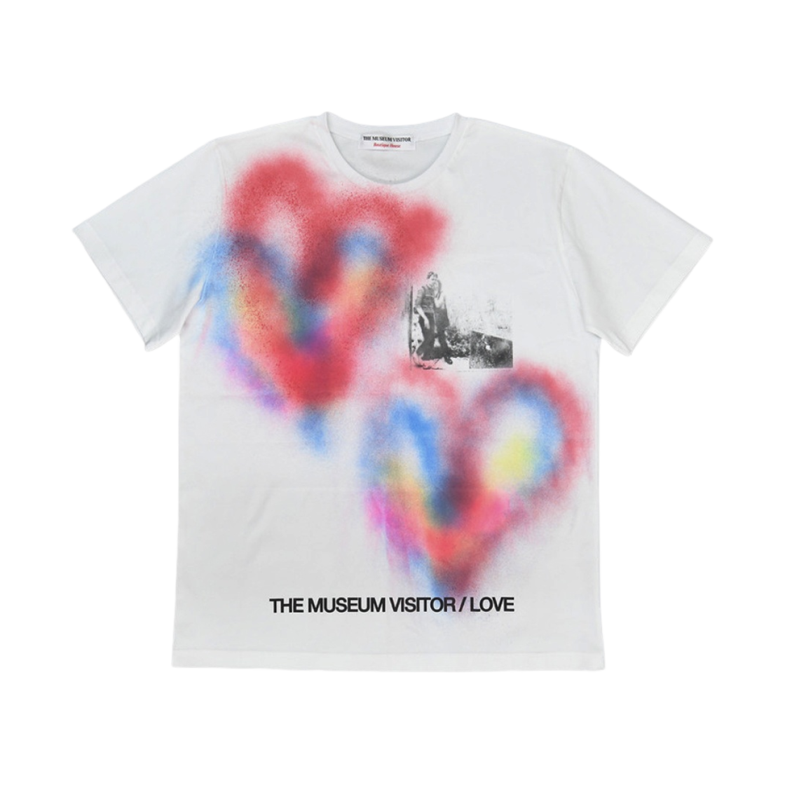 더뮤지엄비지터 베를린 러브 하트 스프레이드 티셔츠 화이트(The Museum Visitor Berlin Love Heart Sprayed T-Shirt White)