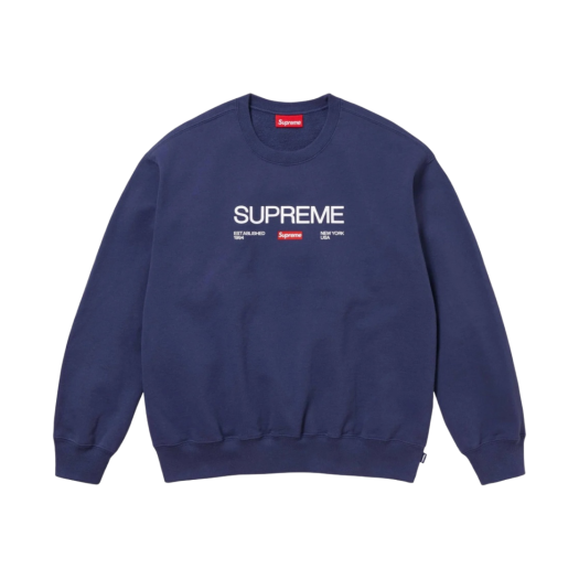 Supreme Established Crewneck Washed Navy - 24SS