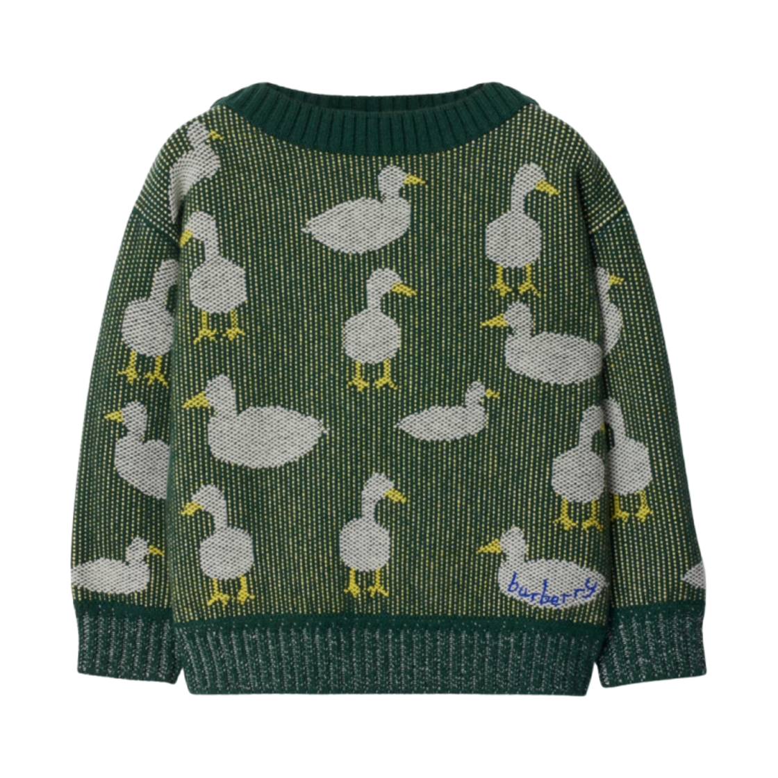 8089162 (Kids) Burberry Duck Wool Cashmere Blend Sweater Dark Moss