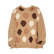 Acne Studios Polka-Dot Intarsia Logo Wool Sweater Knit Brown