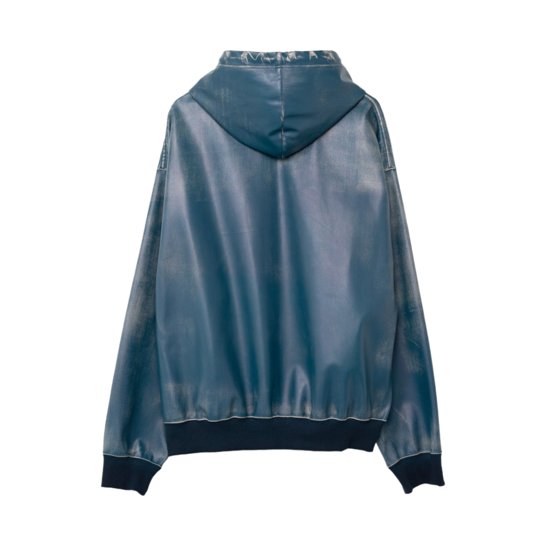 메종 미하라 야스히로 신세틱 레더 후드 네이비(Maison Mihara Yasuhiro Synthetic Leather Hoodie Navy) - 2