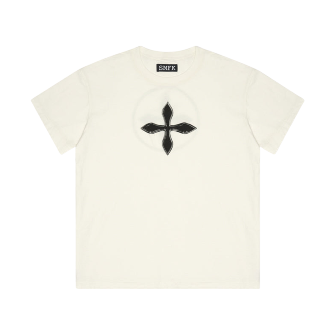 (W) 에스엠에프케이 컴퍼스 크로스 빈티지 오버사이즈 티셔츠 화이트((W) SMFK Compass Cross Vintage Oversize T-Shirt White)