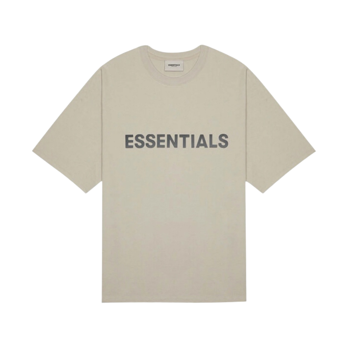 에센셜 3D 실리콘 아플리케 박시 티셔츠 스트링 탄 - 20SS