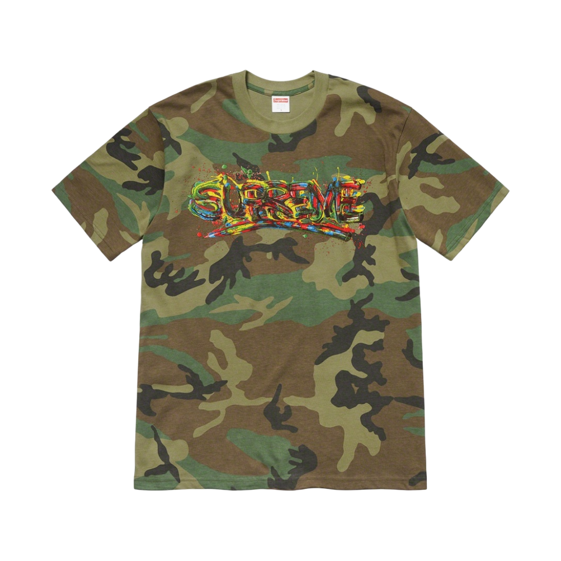슈프림 페인트 로고 티셔츠 우드랜드 카모 - 20SS(Supreme Paint Logo T-Shirt Woodland Camo - 20SS) - 1