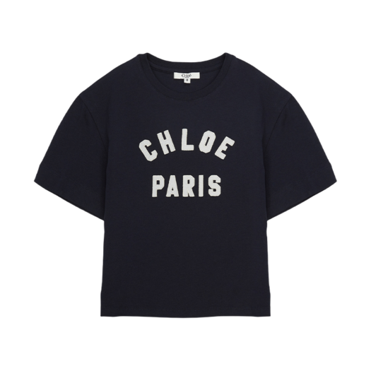 CHC25SB20489859 (Kids) Chloe Logo T-Shirt Navy Blue