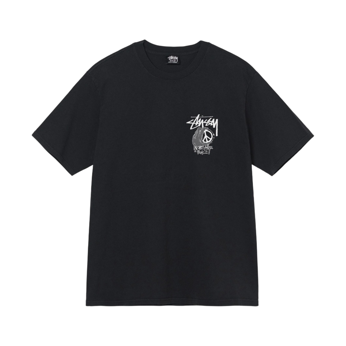 스투시 피스 핸드 피그먼트 다이드 티셔츠 블랙(Stussy Peace Hand Pigment dyed T-Shirt Black) - 2