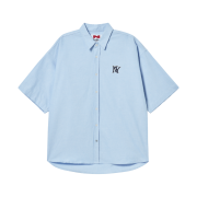N ARCHIVE Ny Logo Detail Oxford 1/2 Shirts Blue