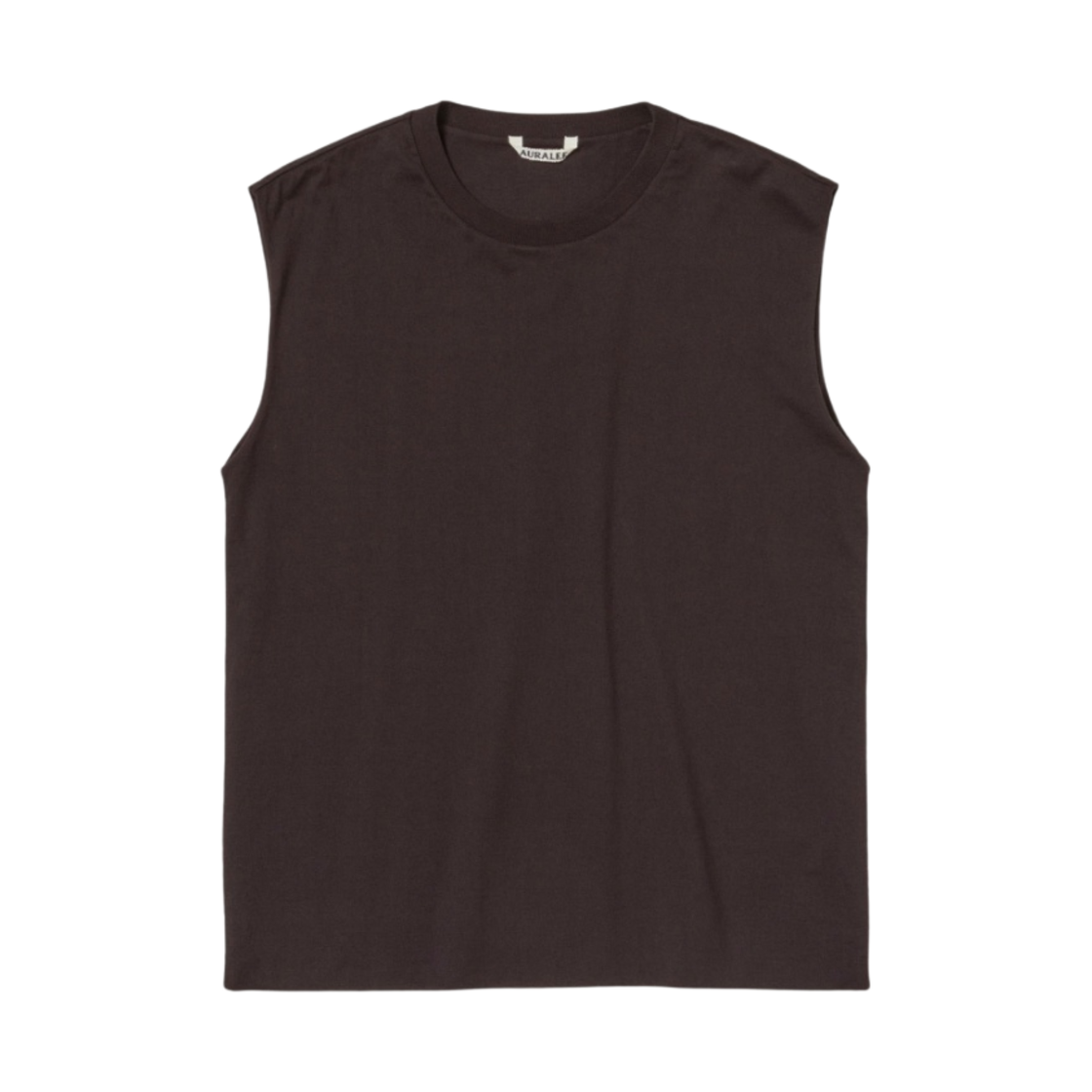 (W) 오라리 오가닉 코튼 하이 게이지 저지 슬리브리스 다크 브라운 - 23SS((W) Auralee Organic Cotton High Gauge Jersey Sleeveless Dark Brown - 23SS) - 1