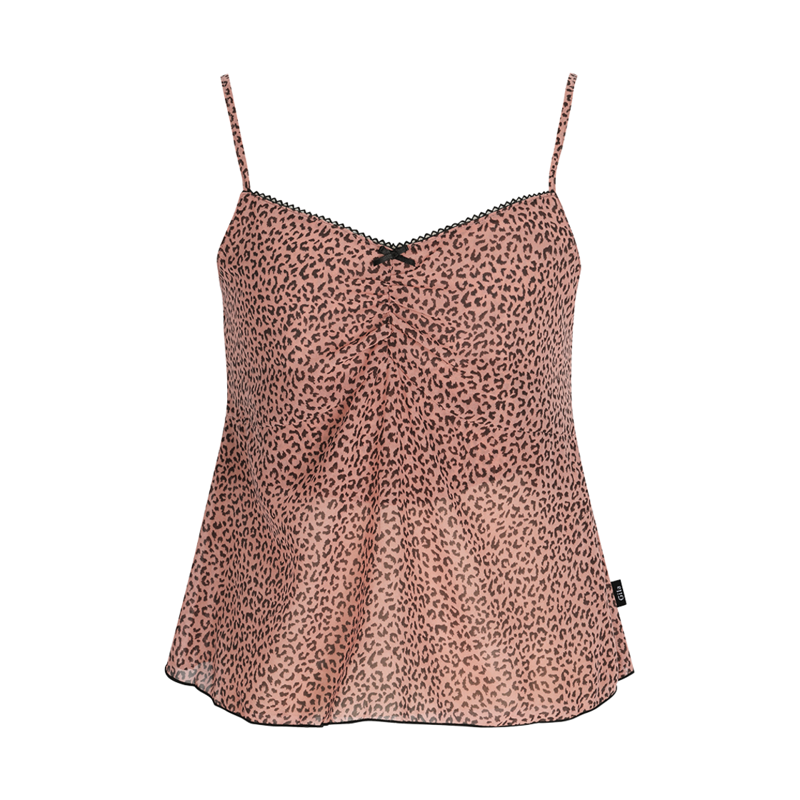 GL25SUTP08PK Gila Archive Leopard Shirring Lace Sleeveless Pink