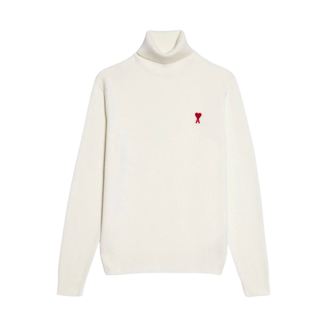아미 스몰 하트 로고 터틀넥 스웨터 오프 화이트(AMI de Coeur Turtleneck Sweater Off White) - 1