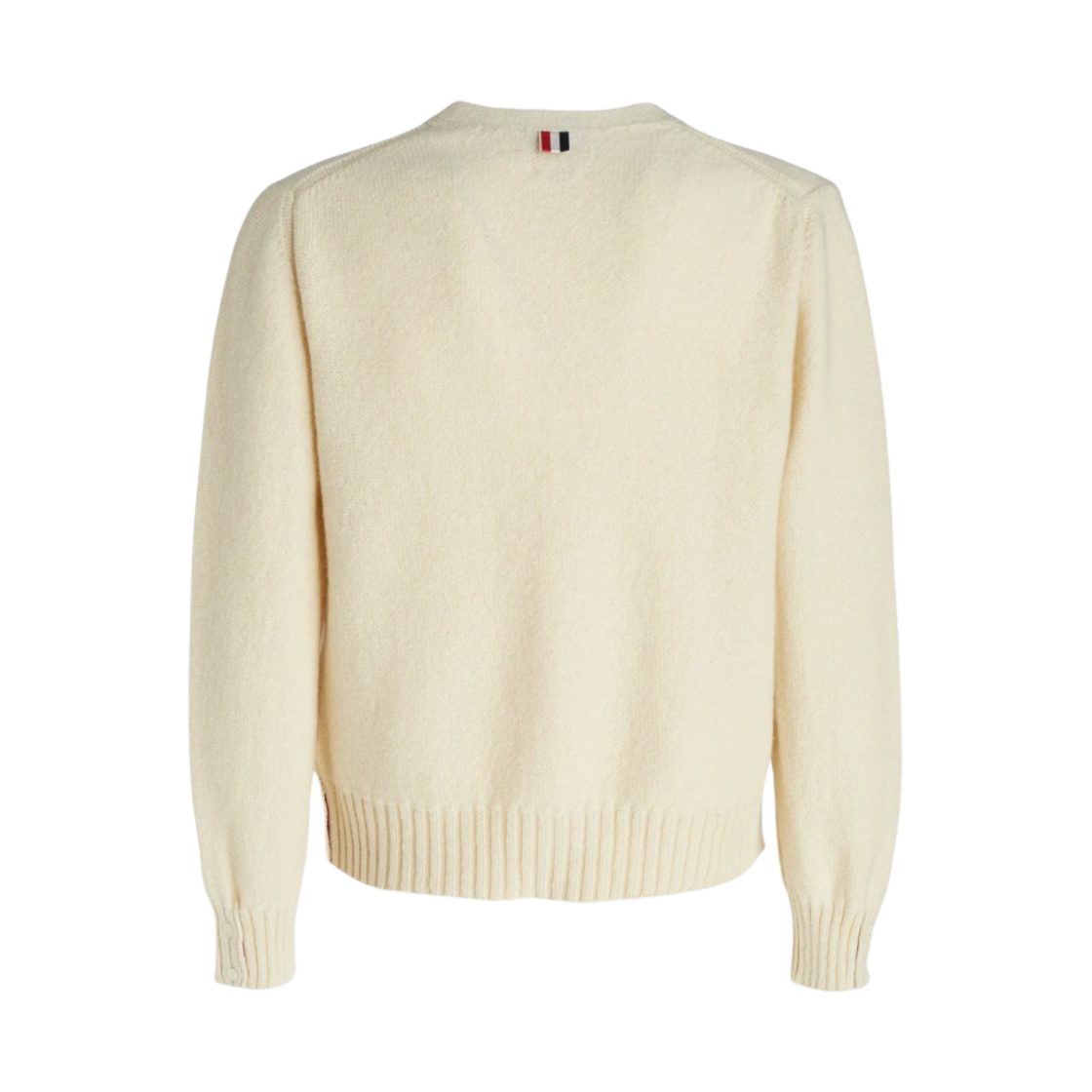 톰브라운 리버스 저지 스티치 도네갈 사선 브이넥 가디건 화이트(Thom Browne Reverse Jersey Stitch Donegal 4-Bar V-Neck Cardigan White) - 2