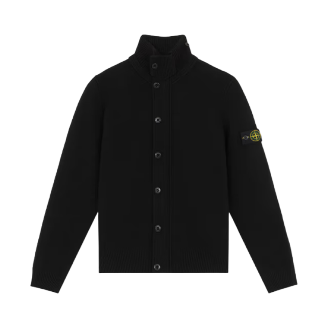 (키즈) 스톤 아일랜드 503Z1 울 비스코스 나일론 캐시미어 가디건 니트 블랙 - 24FW((Kids) Stone Island 503Z1 Wool Viscose Nylon Cashmere Cardigan Knit Black - 24FW) - 1