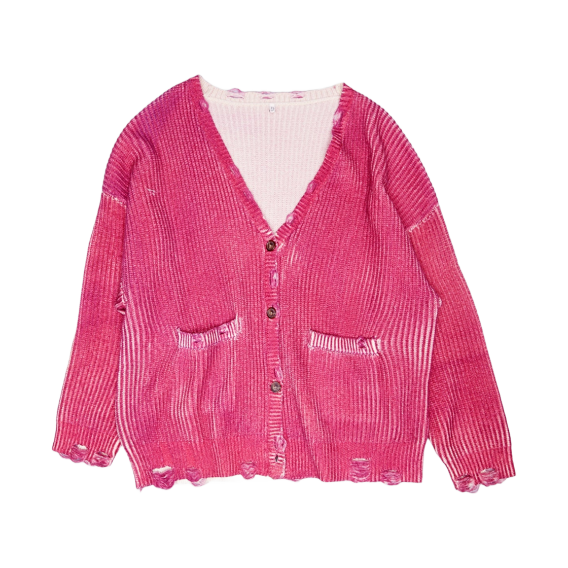 (W) R13 오버사이즈드 가디건 라즈베리 프린트((W) R13 Oversized Cardigan Raspberry Print)