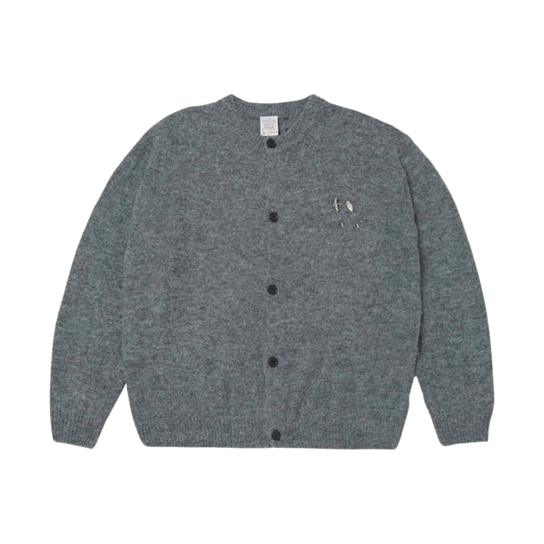 에스티유 라운드 넥 가디건 그레이 + 브로치 2ea