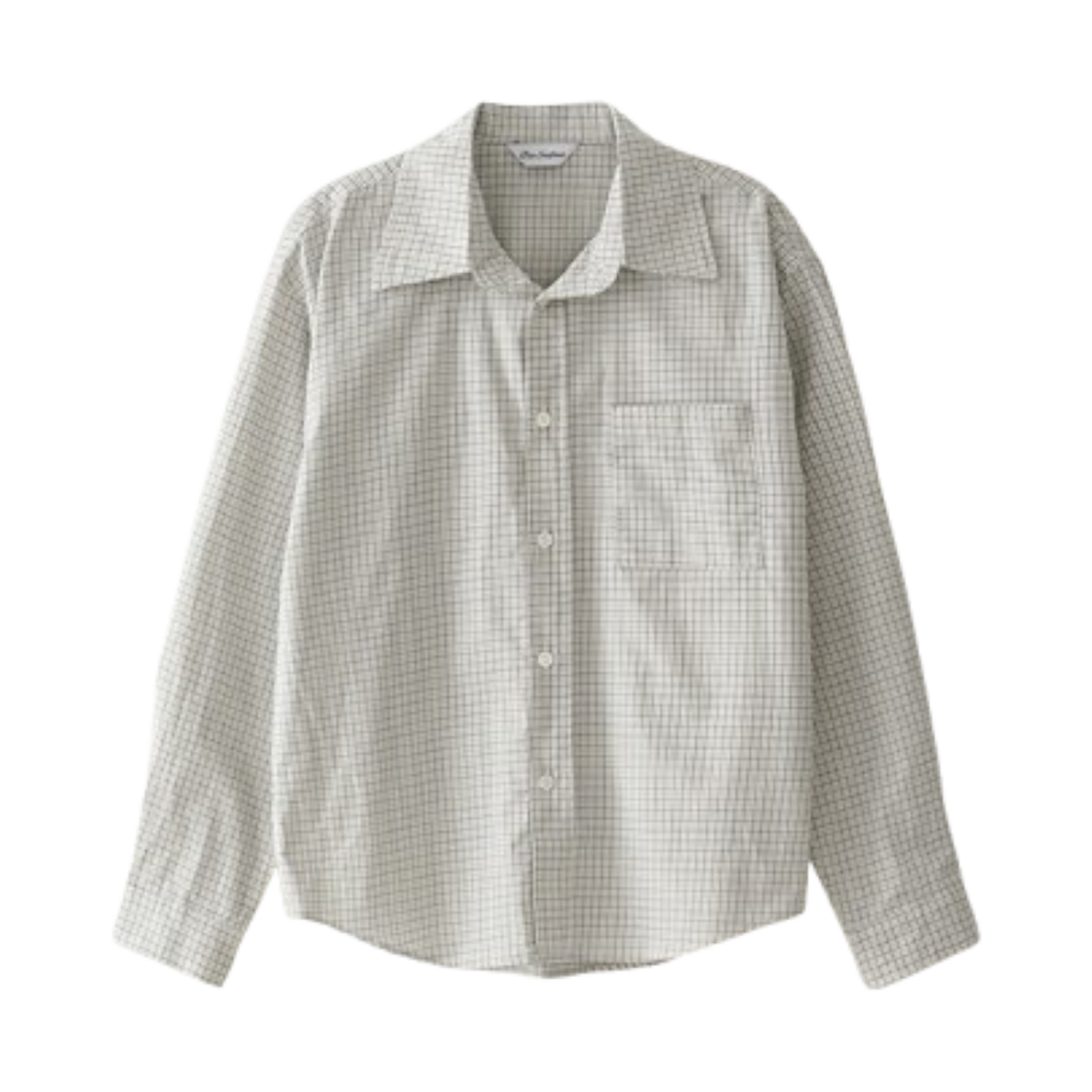 블루 선플라워 포멀 라인 플레인 체크 셔츠(Blue Sunflower Formal Plain Checkered Shirt)