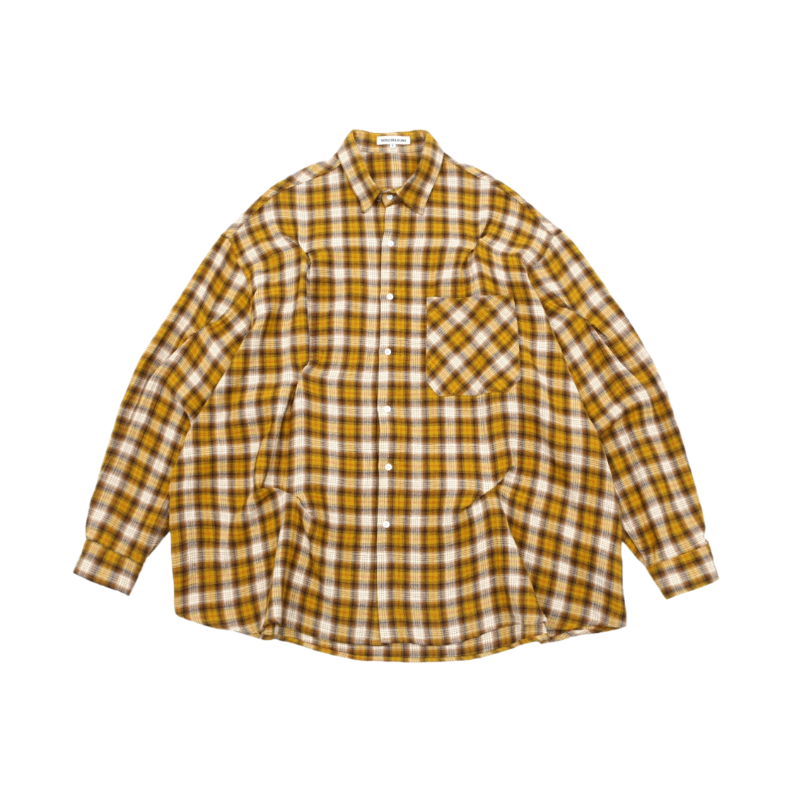- Nos Couleurs Check Bite Shirts Mustard
