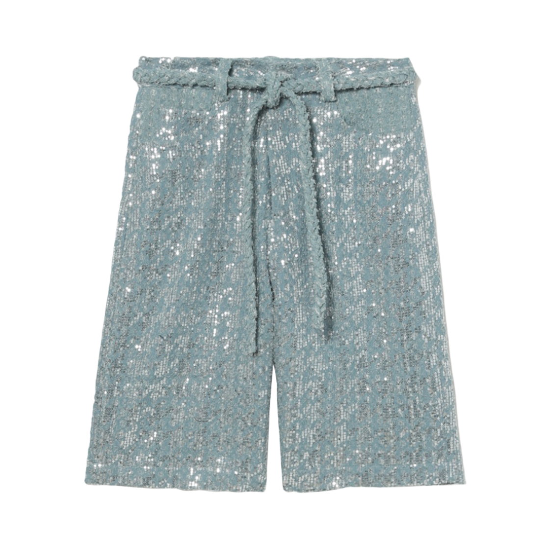 (W) 베이프 시퀸 데님 큐롯 라이트 블루((W) BAPE Sequins Denim Culotte Light Blue) - 1