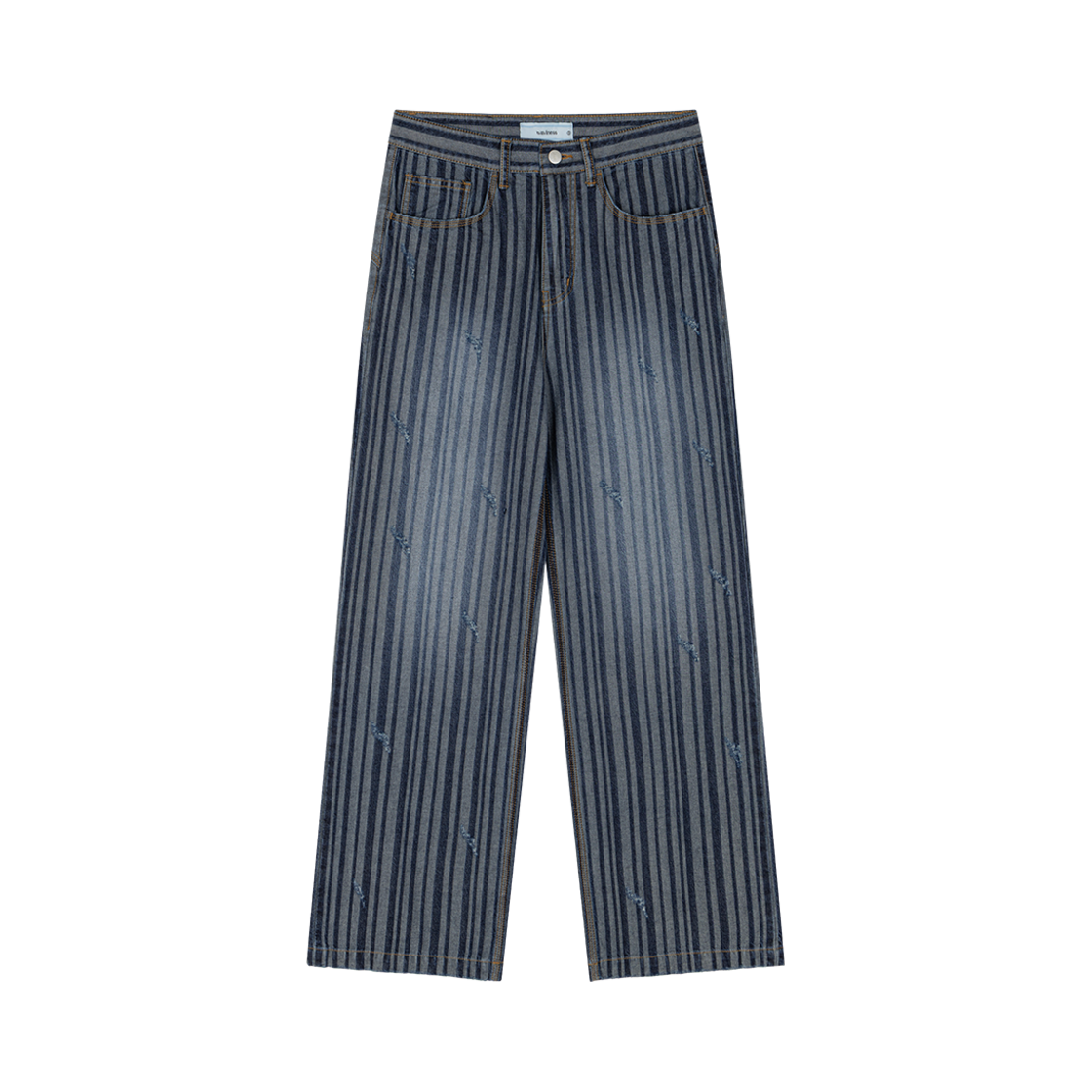 Waviness25248 Waviness Drizzle Stripe Denim Pants Indigo Blue