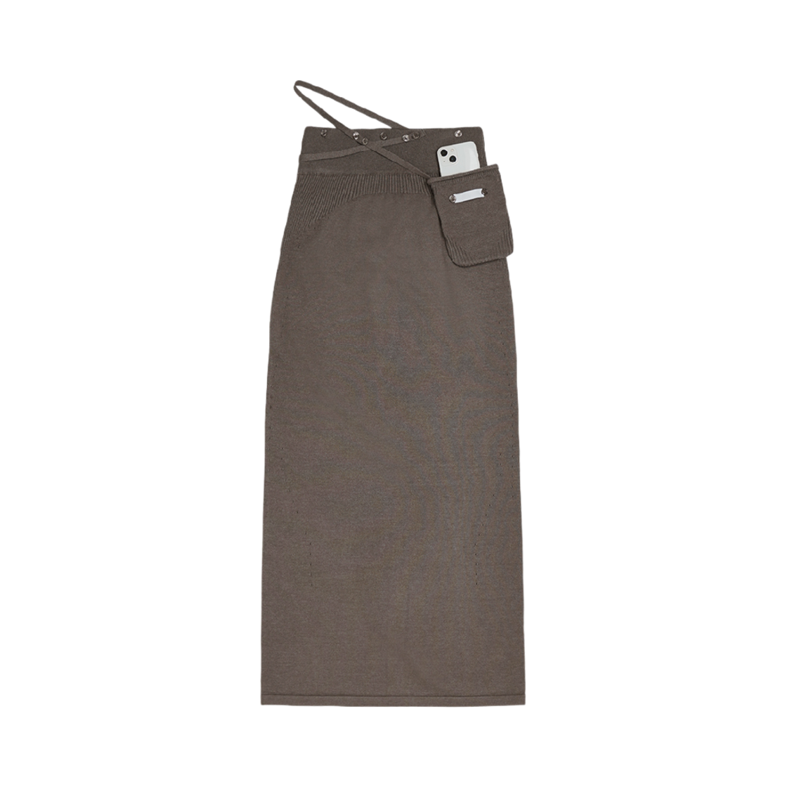 24MWi:e-KN02-SBR OJOS i:e Fluid Knit Skirt 01 Stone Brown
