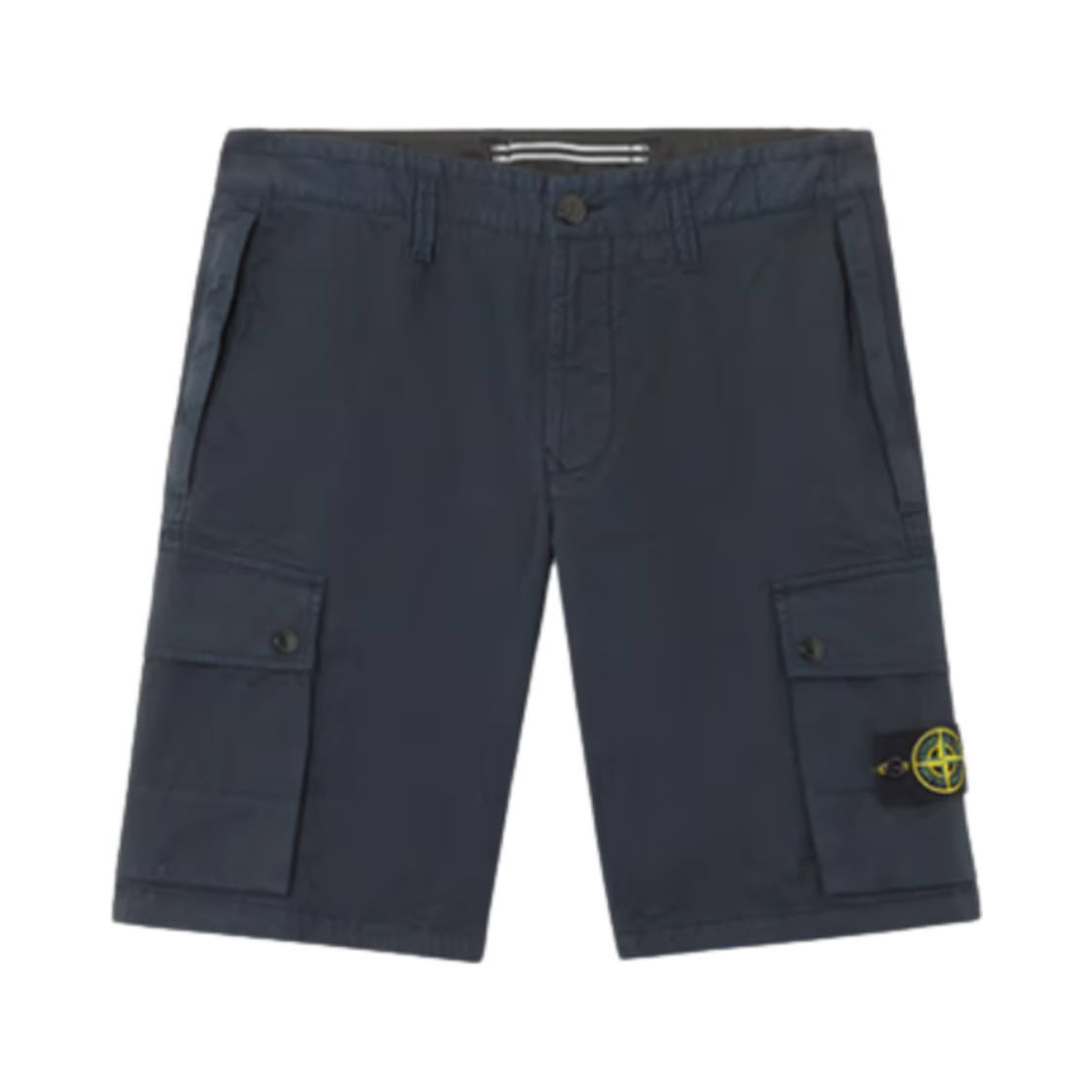 K1S15L1000-11S0010-V0020 Stone Island L100011 Supima Cotton Twill Stretch TC Slim Fit Cargo Bermuda Shorts with Zip Pockets Navy Blue - 25SS