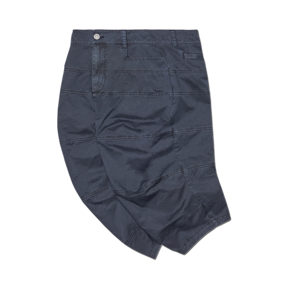 노매뉴얼 커브드 하프 팬츠 워시드 네이비(NOMANUAL Curved Half Pants Washed Navy)