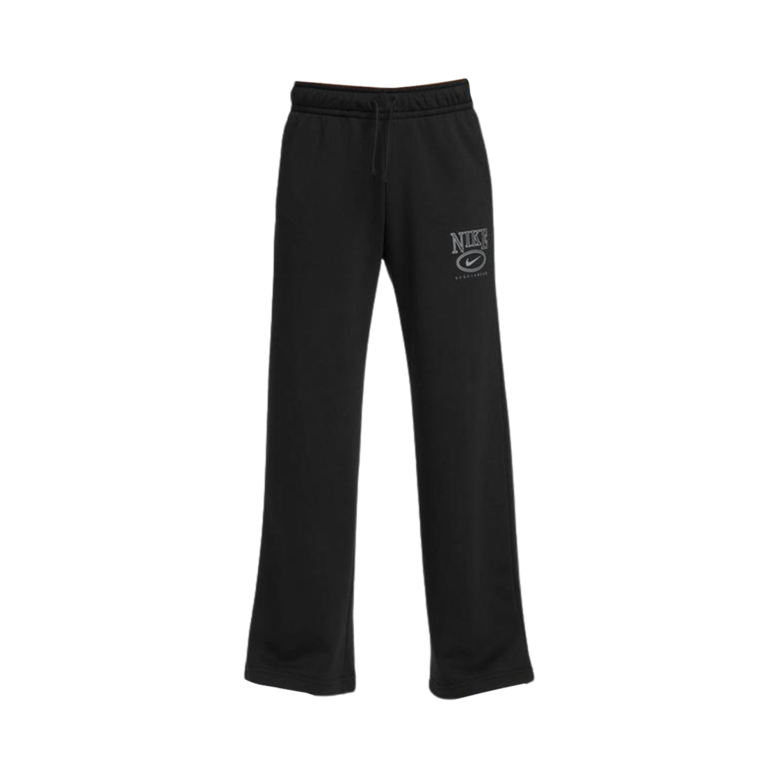 HJ0870-010 (W) Nike NSW Club Fleece Mid Rise Graphic Wide Leg Pants Black - Asia